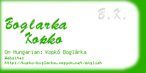 boglarka kopko business card