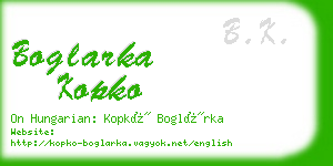 boglarka kopko business card